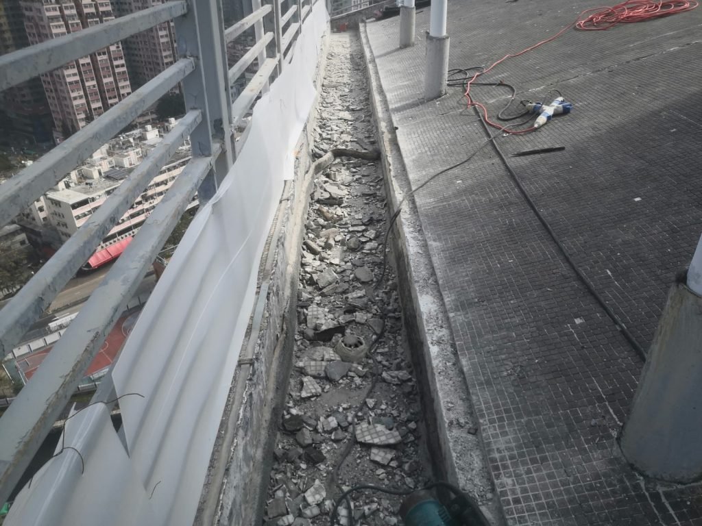 防水油面工程打鑿理有防水層